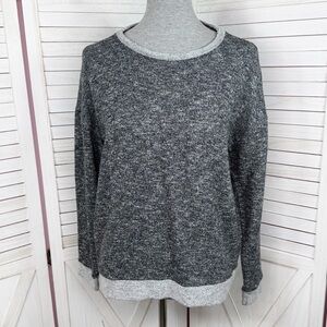 Vintage Forever 21 Heathered Terrycloth Two Tone Sweatshirt Black Grey Medium‎